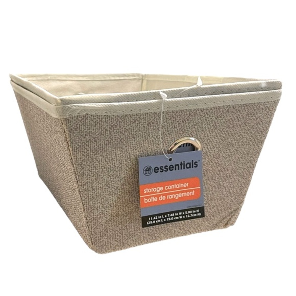 Tan Fabric 2 Pack Storage Baskets with Grommets NWT